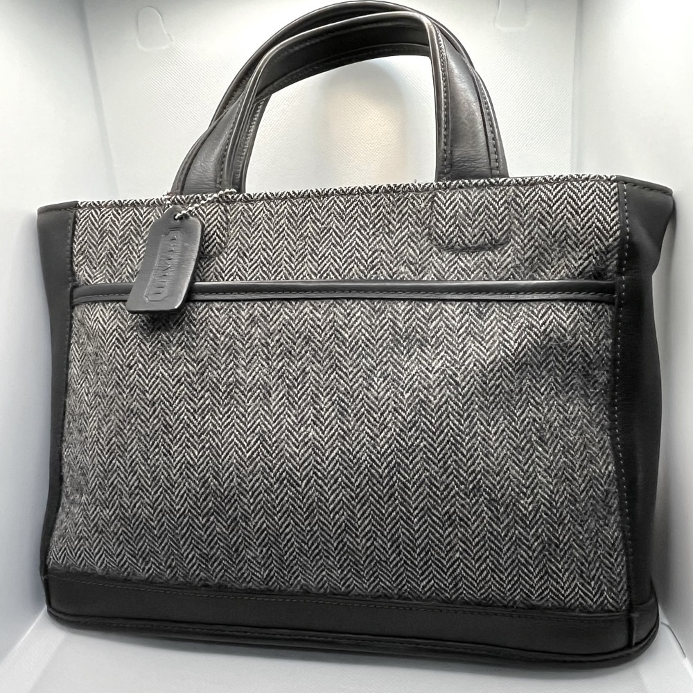 Coach Purse - black and white, leather and cloth